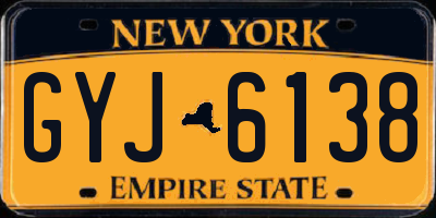 NY license plate GYJ6138