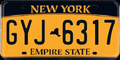 NY license plate GYJ6317