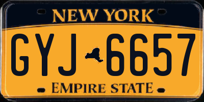 NY license plate GYJ6657