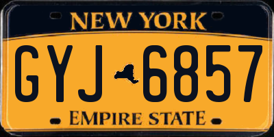 NY license plate GYJ6857