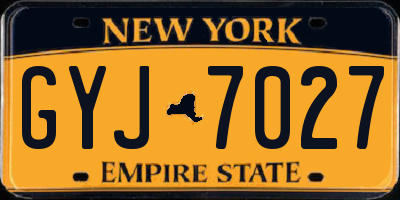 NY license plate GYJ7027
