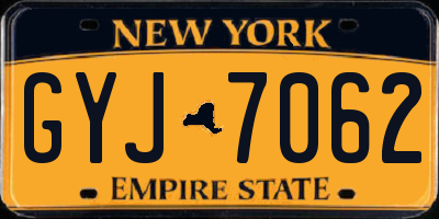 NY license plate GYJ7062