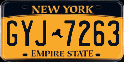 NY license plate GYJ7263