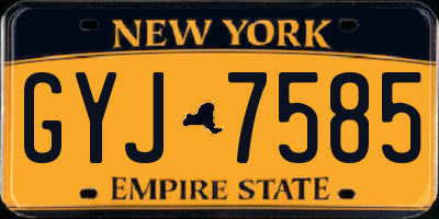 NY license plate GYJ7585