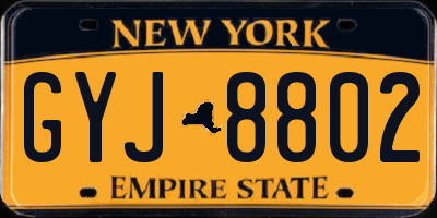 NY license plate GYJ8802