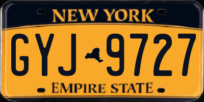 NY license plate GYJ9727