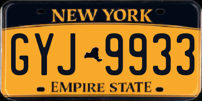 NY license plate GYJ9933