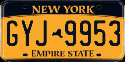 NY license plate GYJ9953