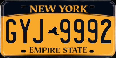 NY license plate GYJ9992