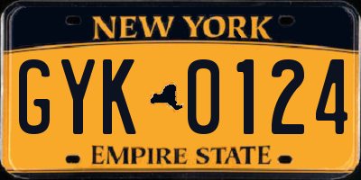 NY license plate GYK0124