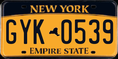 NY license plate GYK0539