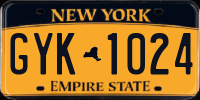 NY license plate GYK1024