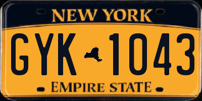 NY license plate GYK1043