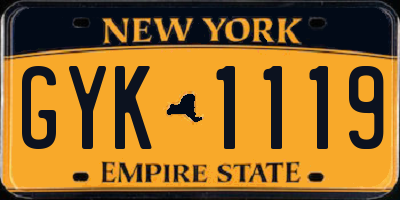 NY license plate GYK1119