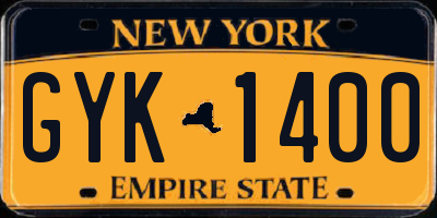 NY license plate GYK1400