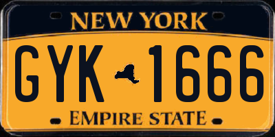 NY license plate GYK1666
