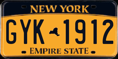 NY license plate GYK1912