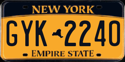 NY license plate GYK2240