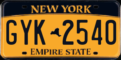 NY license plate GYK2540