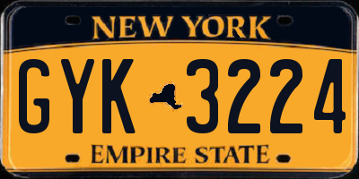 NY license plate GYK3224