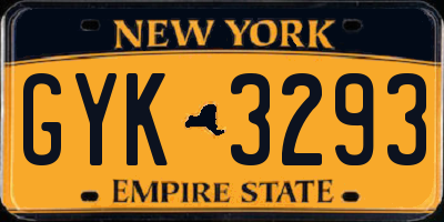 NY license plate GYK3293
