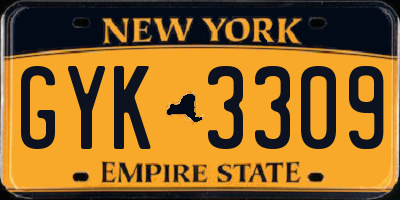 NY license plate GYK3309
