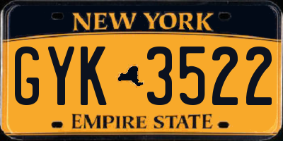 NY license plate GYK3522