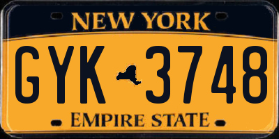 NY license plate GYK3748