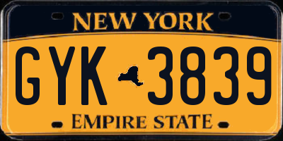 NY license plate GYK3839
