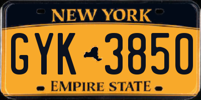NY license plate GYK3850