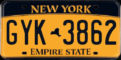 NY license plate GYK3862