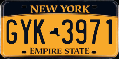 NY license plate GYK3971