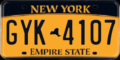 NY license plate GYK4107