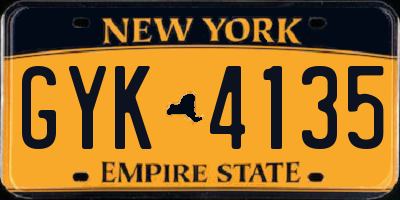 NY license plate GYK4135