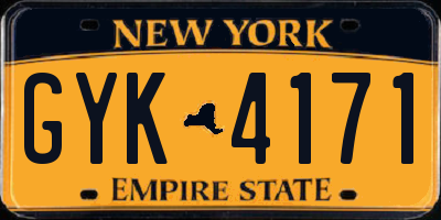 NY license plate GYK4171