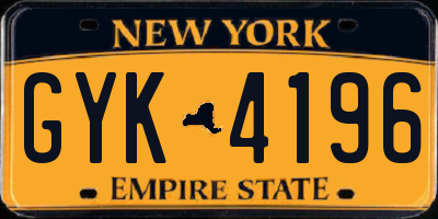 NY license plate GYK4196