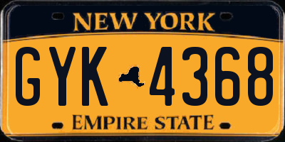 NY license plate GYK4368