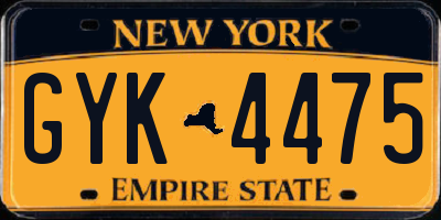NY license plate GYK4475