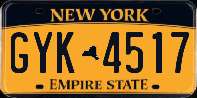 NY license plate GYK4517