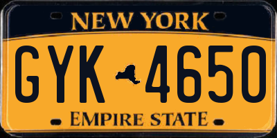 NY license plate GYK4650