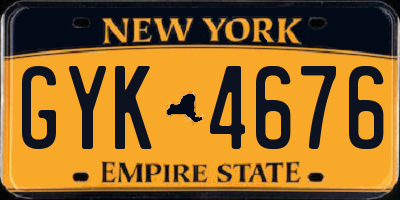 NY license plate GYK4676