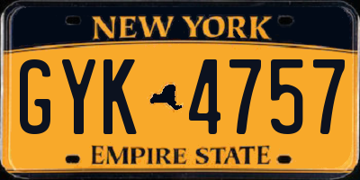 NY license plate GYK4757