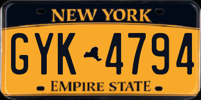 NY license plate GYK4794