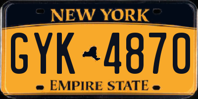 NY license plate GYK4870