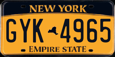 NY license plate GYK4965