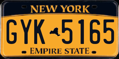NY license plate GYK5165