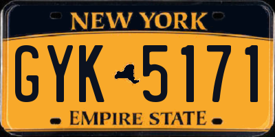 NY license plate GYK5171