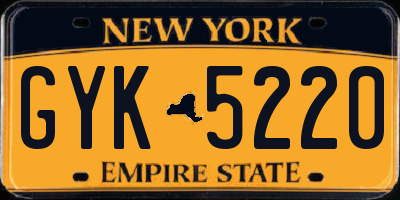 NY license plate GYK5220