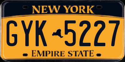 NY license plate GYK5227