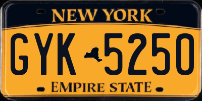 NY license plate GYK5250